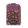 Myra Red Rock Bloom Leather Credit Card Holder in Russet Plum
