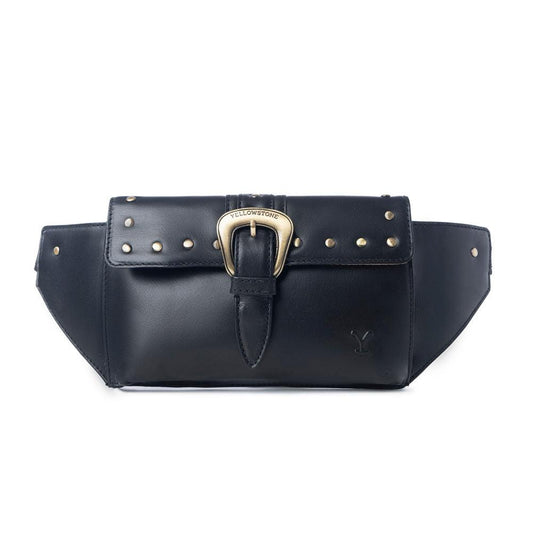 Yellowstone High Plains Studded Fanny Pack with Buckle in Ash