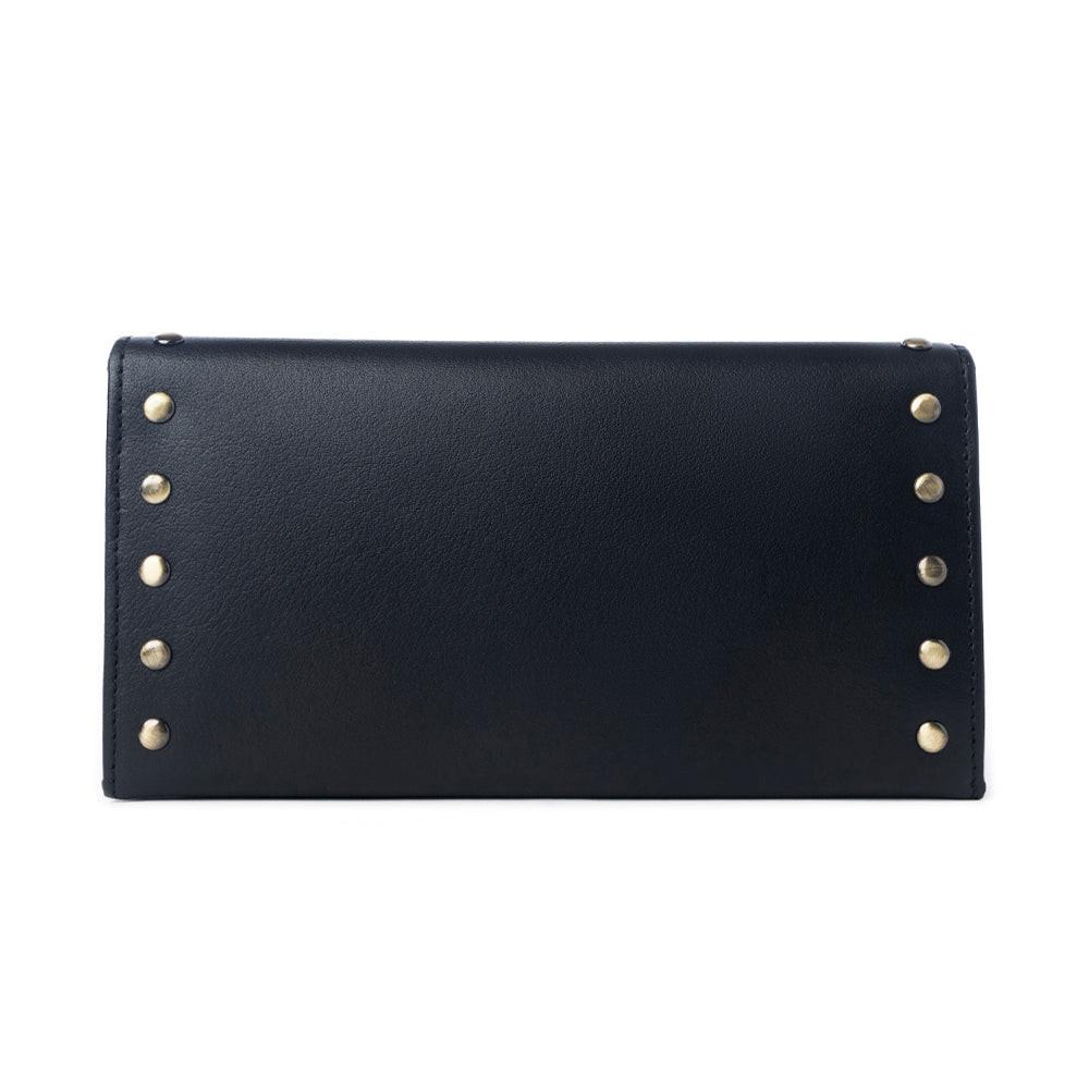 Yellowstone Caldera Leather Wallet with Rivets in Ash