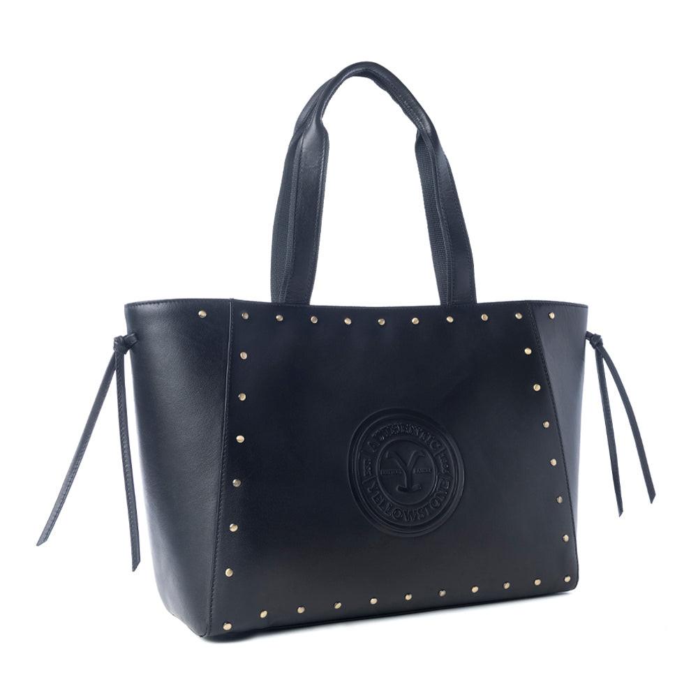 Yellowstone Legacy Studded Leather Tote in Ash