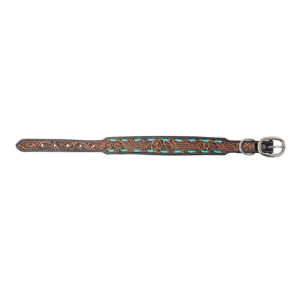 Turquoise Trail Cowboy Dog Collar in Black