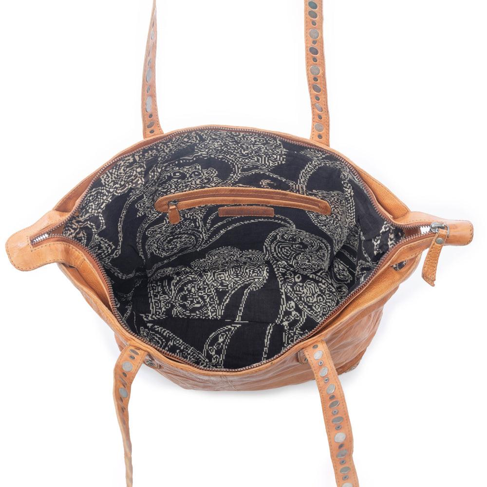 Myra Sierra Crest Leather Bag in Antique Gold