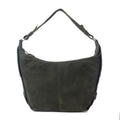 Myra Hunter’s Grove Suede Leather Shoulder Bag in Ranch Olive