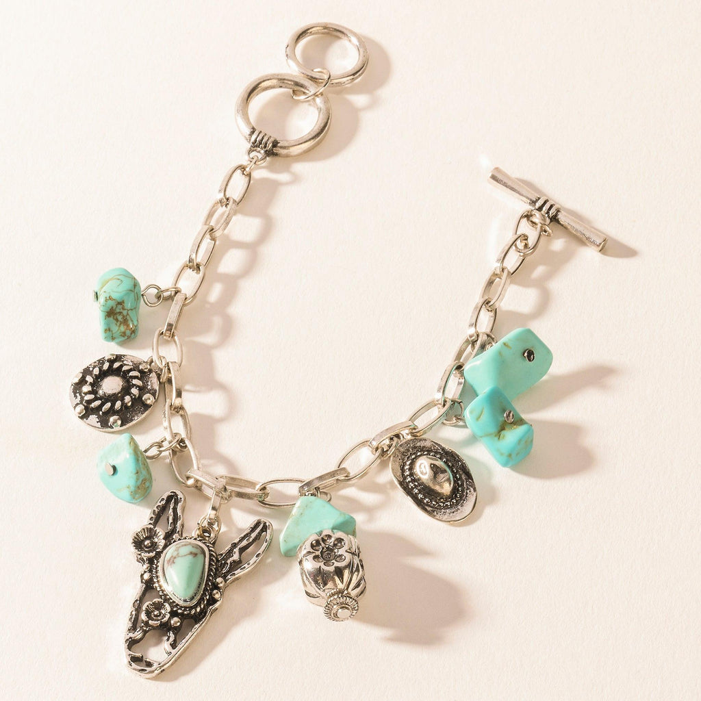 Myra Saddle Breeze Turquoise Stone Bracelet in Sage Creek Blue
