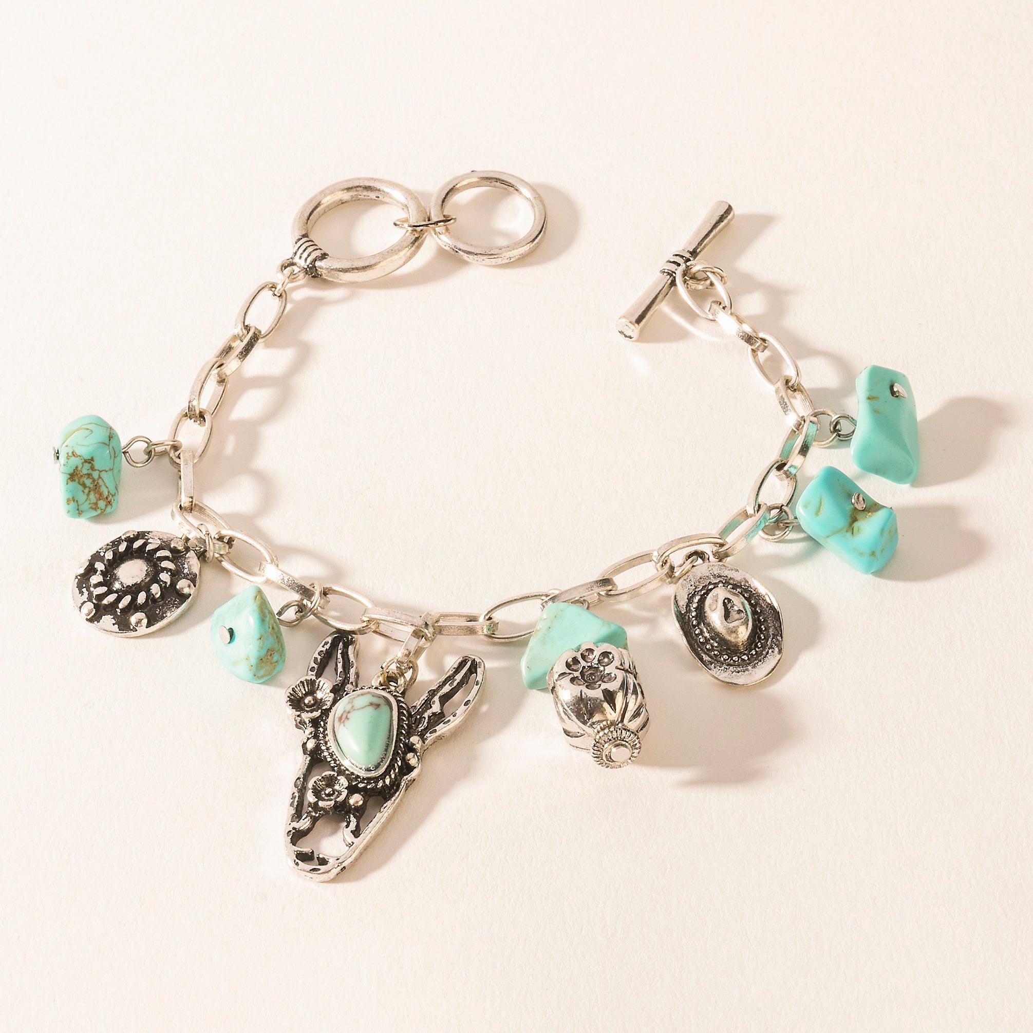 Myra Saddle Breeze Turquoise Stone Bracelet in Sage Creek Blue