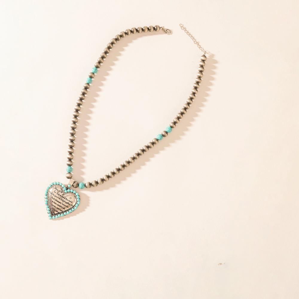 Myra Heart of the Frontier Necklace in Storm Oasis