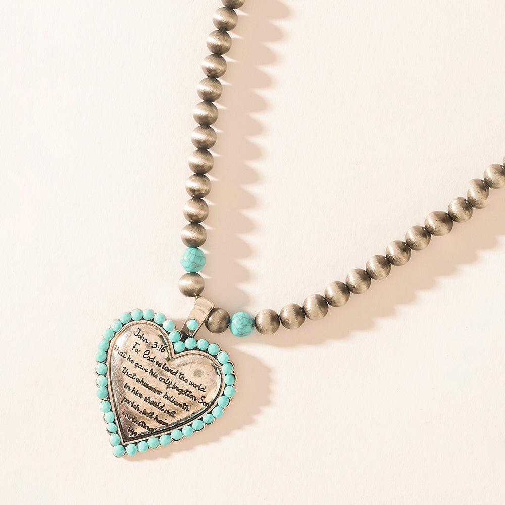 Myra Heart of the Frontier Necklace in Storm Oasis