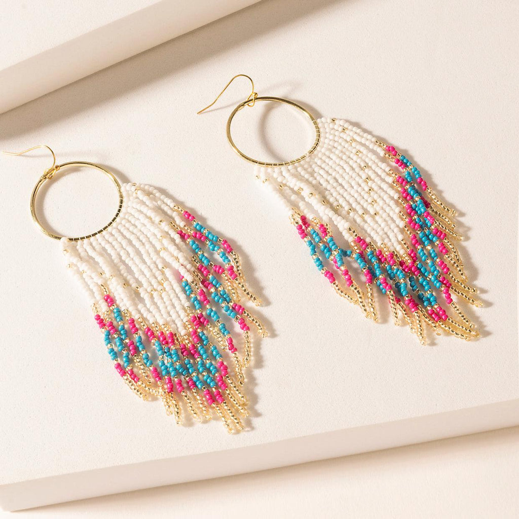 Myra Vaquera Glow Fringe Earrings in Fuchsia Bloom