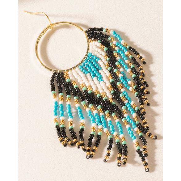 Myra Blueflare Fringe Earrings in Azure Mist