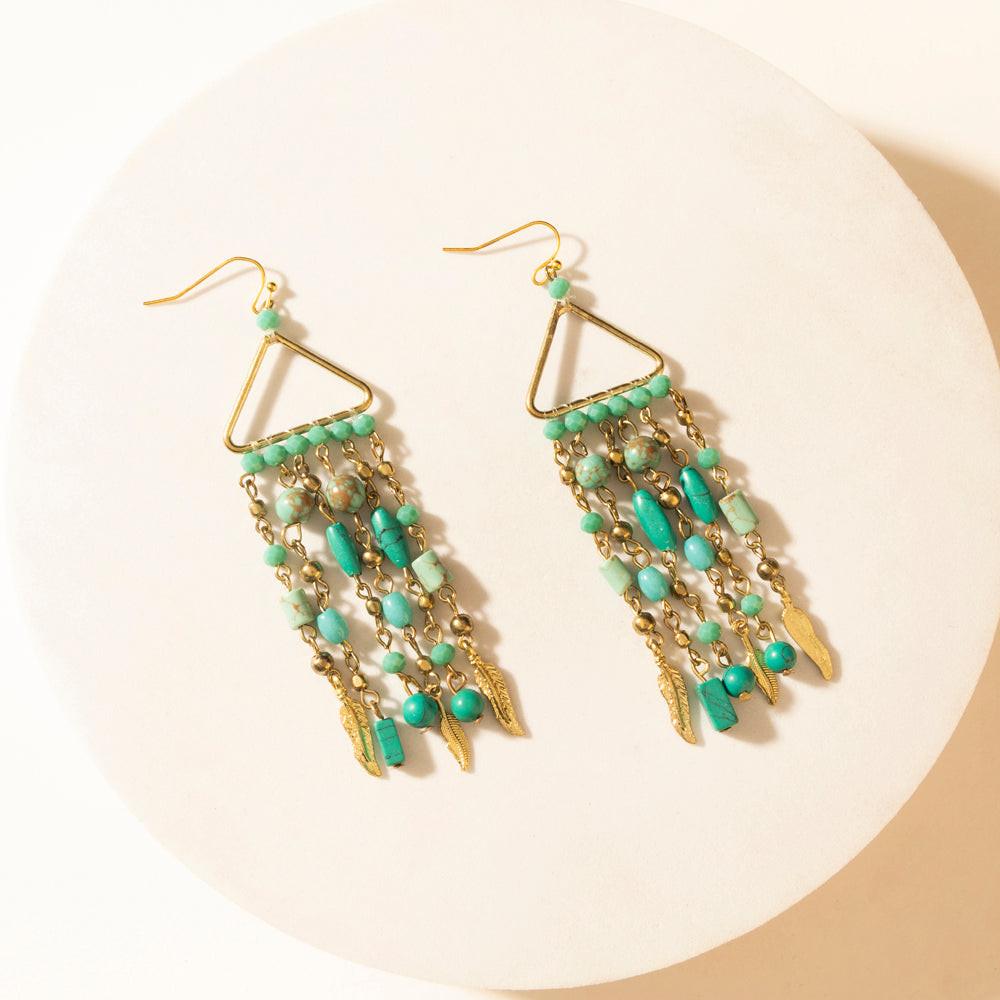Myra Rio Grande Beaded Earrings in Breezy Teal