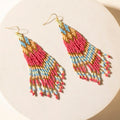 Myra Rosebonnet Beaded Fringe Earrings in Bloomin' Pink