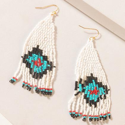 Myra Sierra Mosaic Fringe Earrings in Sky River Blue