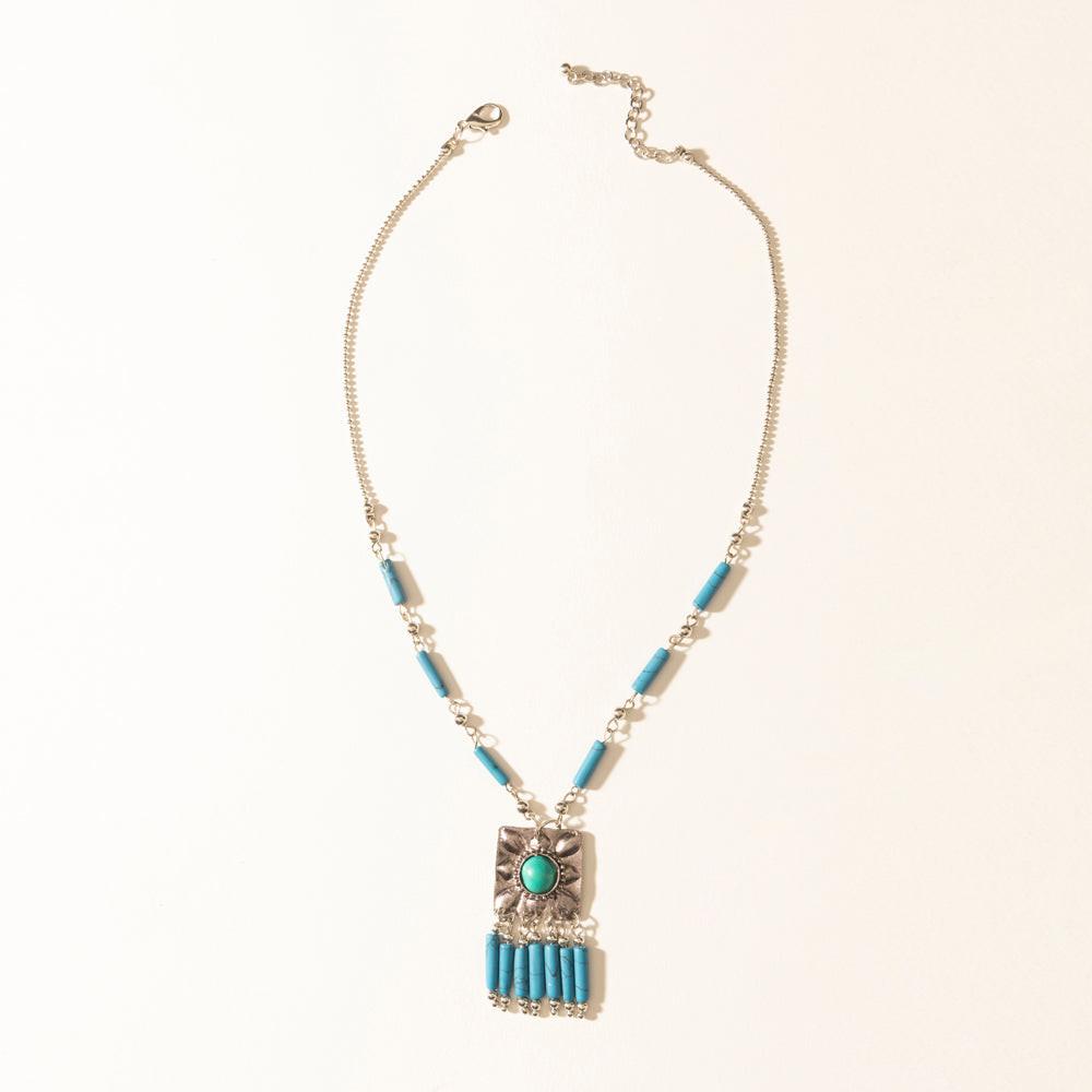 Myra Blue Coyote Necklace in Turquoise Charm