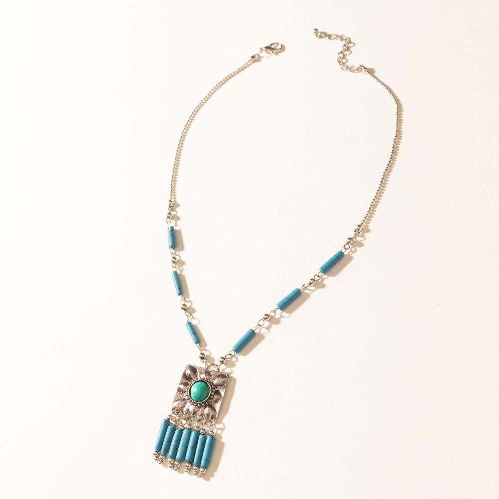Myra Blue Coyote Necklace in Turquoise Charm