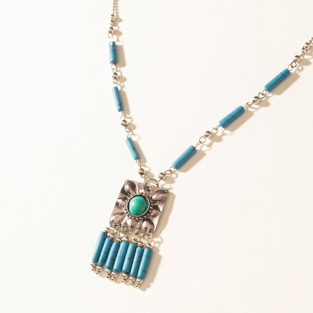 Myra Blue Coyote Necklace in Turquoise Charm