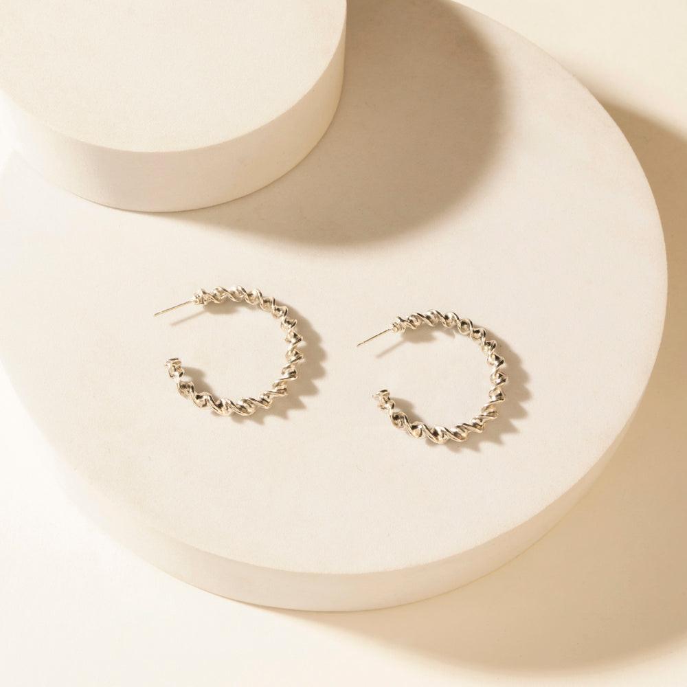 Myra Moonbeam Earrings Set in Silver Shine