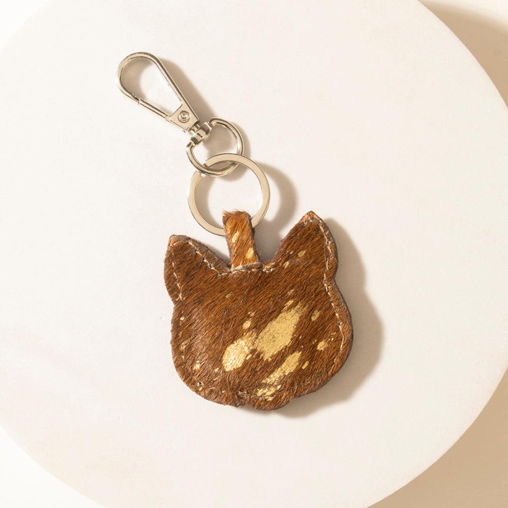 Myra Barn Whisker Hairon Keychain in Honey Tan