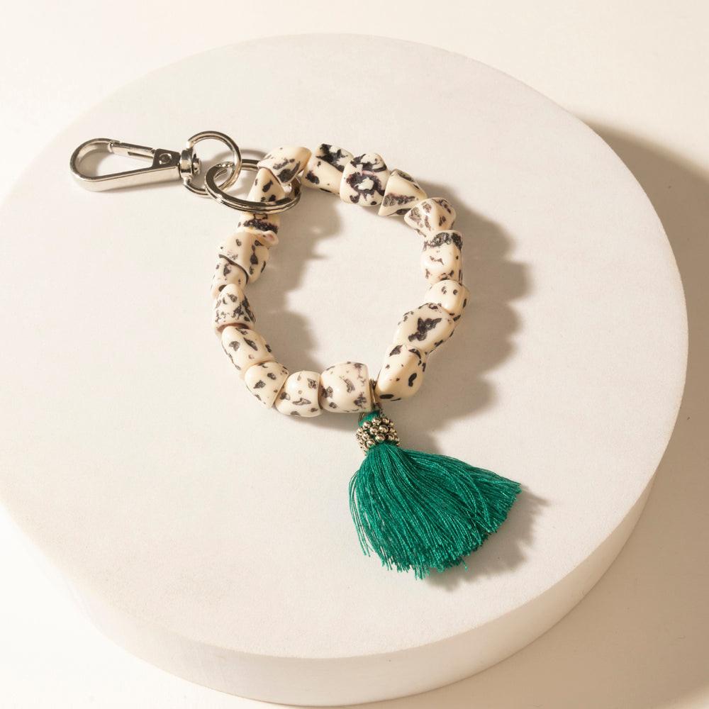 Myra Canyon Storm Tassel Keychain in Speckled Dust