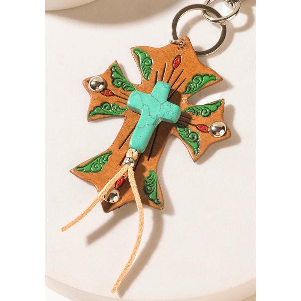 Myra Solana Faith Keychain in Oasis Stone