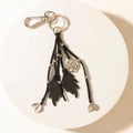 Myra Blackthorn Tassel Keychain in Velvet Black