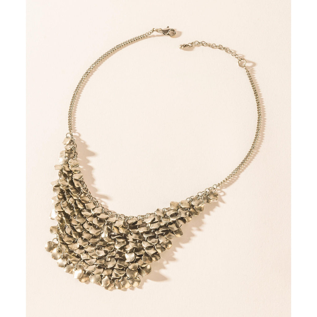 Myra Midnight Magnolia Necklace in Storm Silver