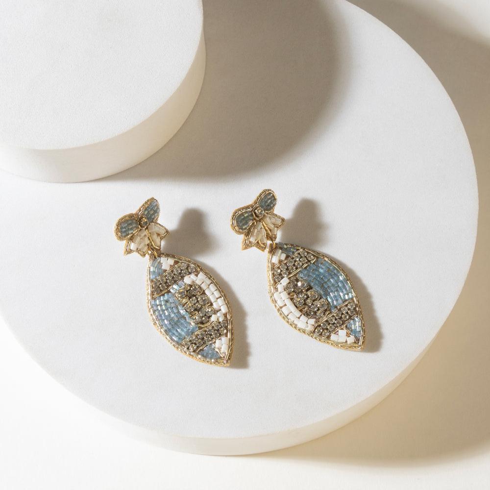 Myra Crystal Bloom Earrings in Twilight Blue