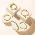 Myra Palomino Shine Stack Bracelet in Frost Green