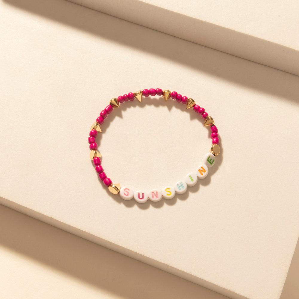 Myra Wildflower Sunshine Stack Bracelet in Carnival Pink