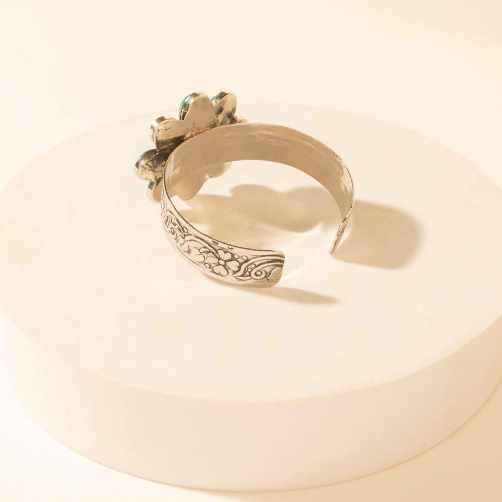 Myra Petalstone Cuff in Steel Blue