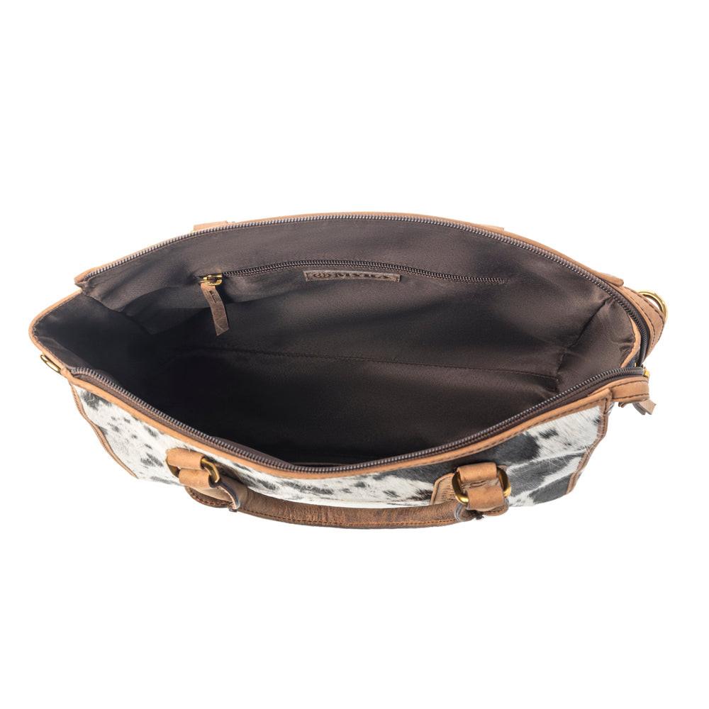 Myra Speckled Range Hairon Leather Concealed Carry Bag in Arctic Storm