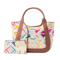 Myra Sedona Horizon Jacquard Tote Bag in Sunset Coral