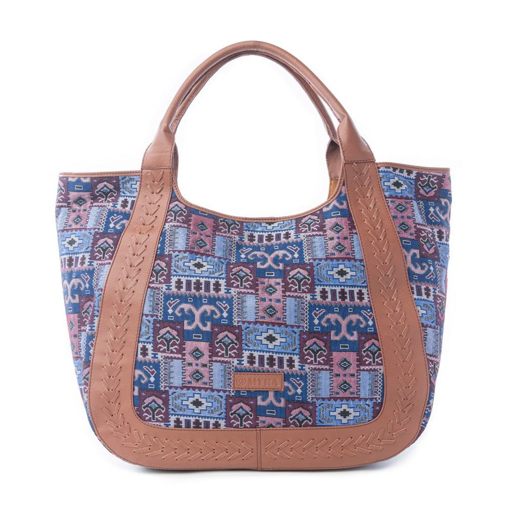 Myra Wagon Trail Jacquard Tote Bag in Dusty Lilac
