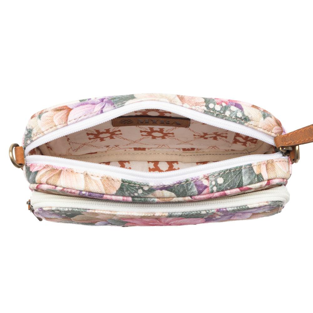 Myra Meadow Song Cotton & Leather Crossbody Bag in Meadow Blush
