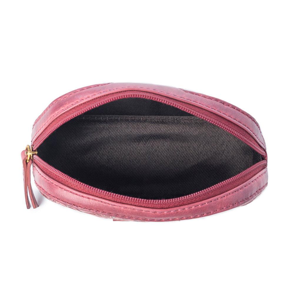 Myra Rosewood Embossed Leather Multi-pouch in Prairie Pink