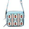Myra Pueblo Charm Aztec Crossbody Bag in Frontier Blue