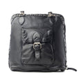 Myra Stormrider Buckled Genuine Leather Bag in Shadow Black