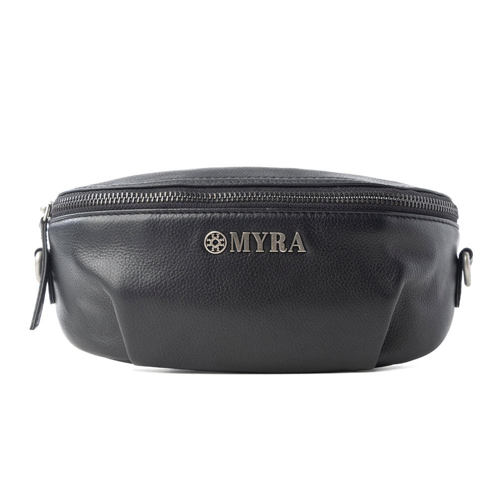 Myra Blackthorn Range Leather Fanny Pack in Sailor Black