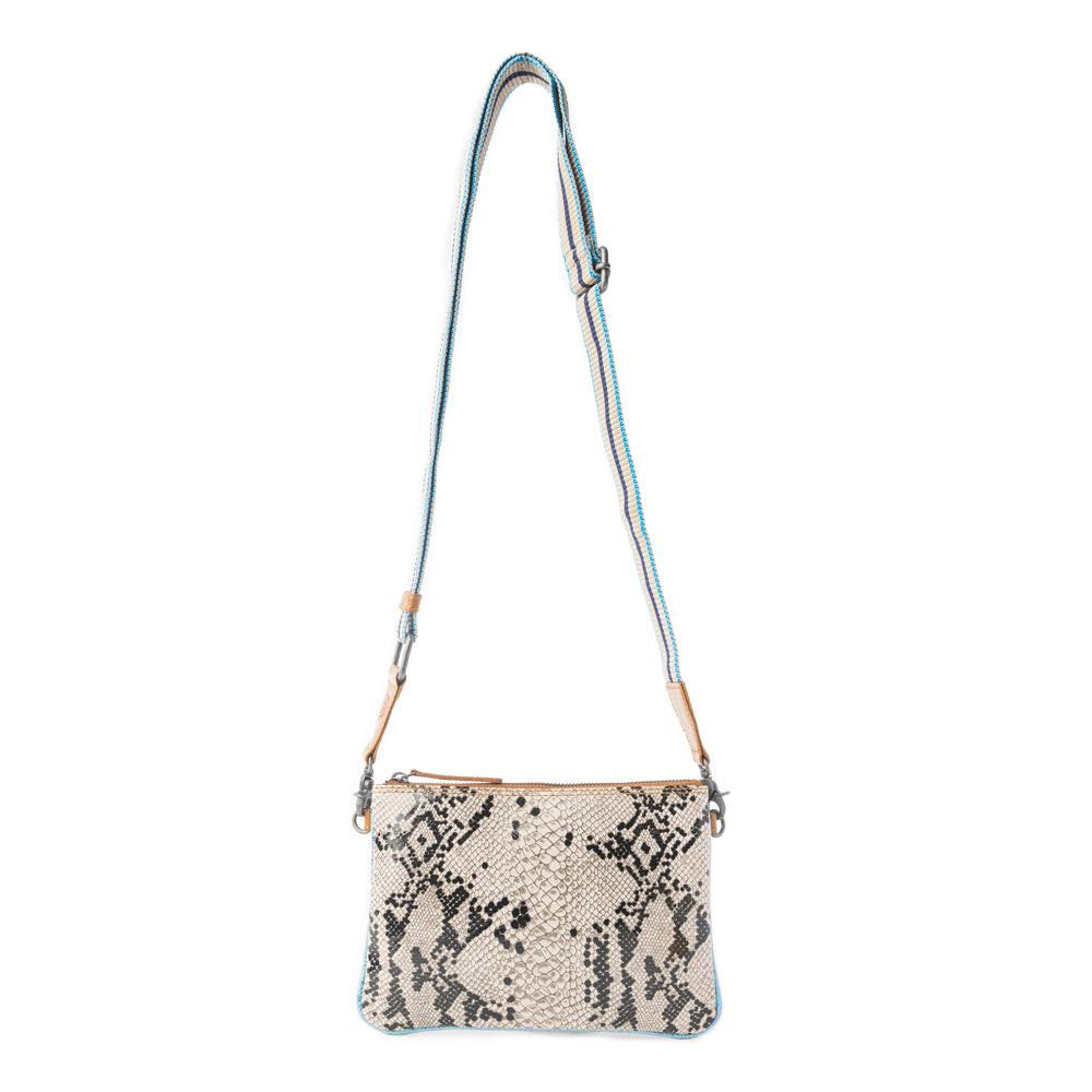 Myra Eden Mirage Leather Bag in Ivory Snake Print