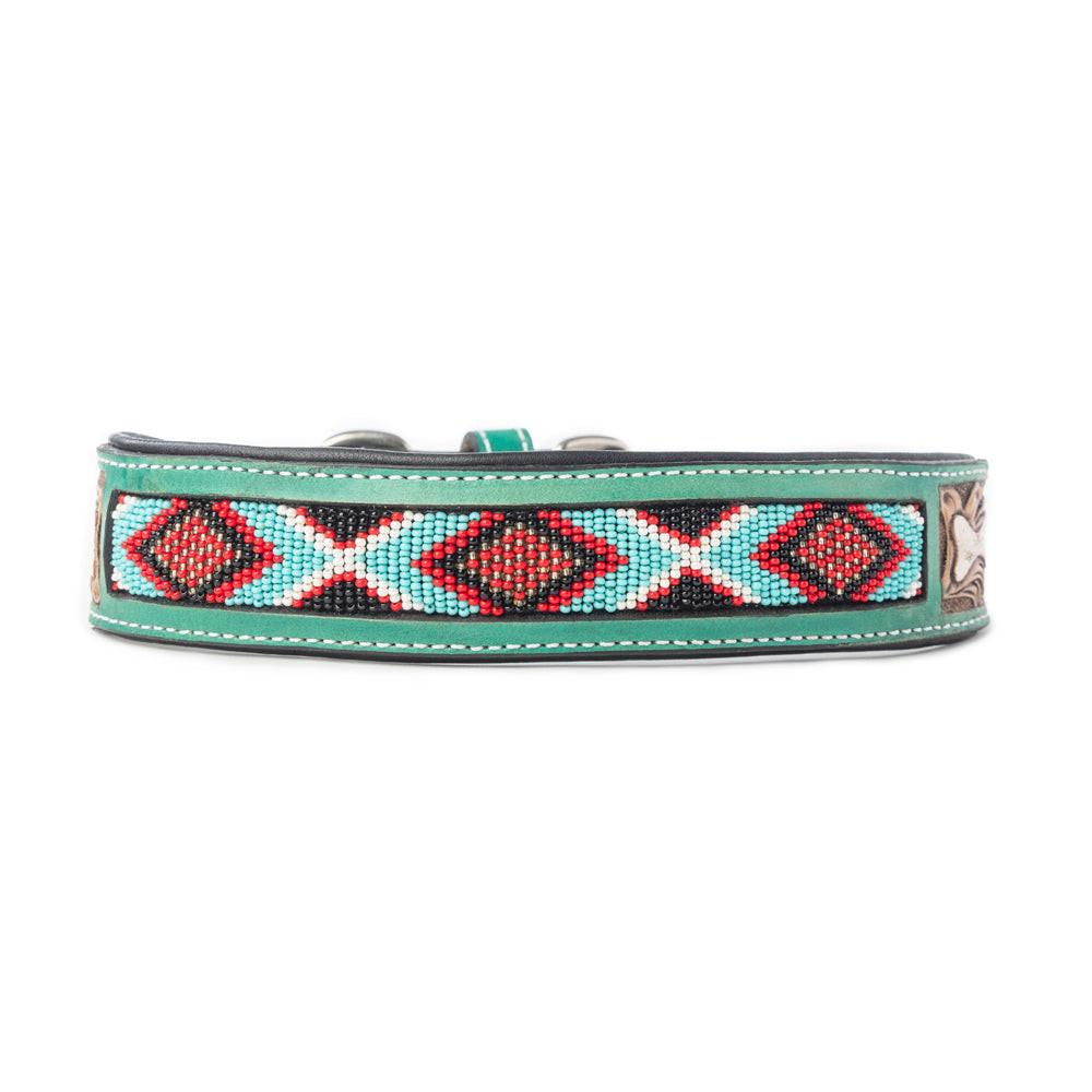 Santa Fe Bone Beaded Collar in Brown