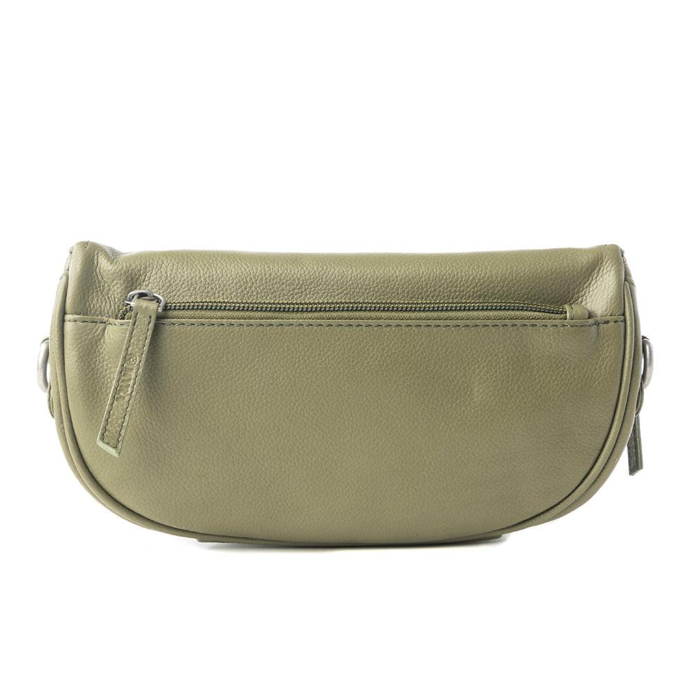 Myra Juniper Sage Leather Fanny Pack in Olive Trail