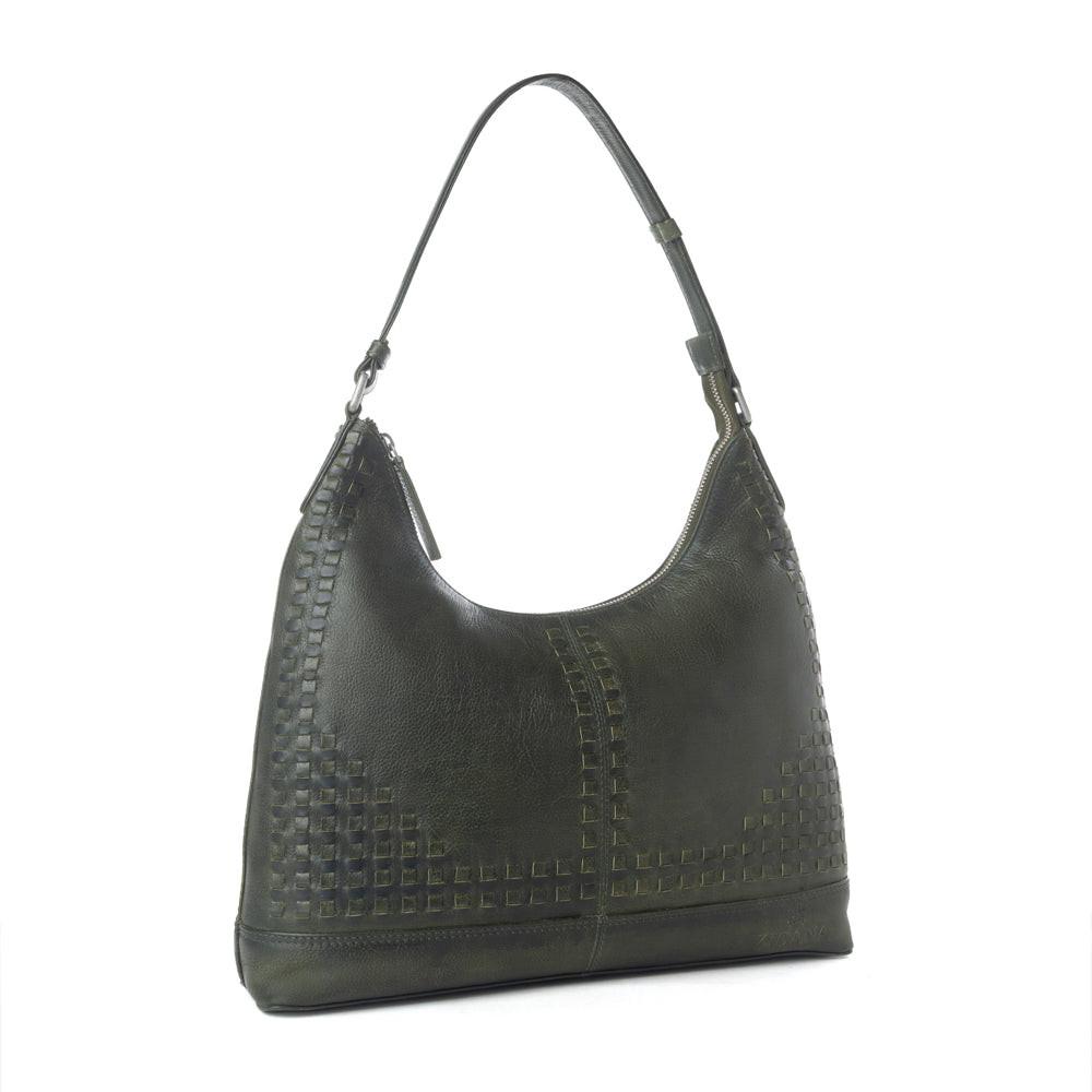 Myra Zidana Marlowe Dusk Veg Tanned Leather Bag in Twilight Smoke