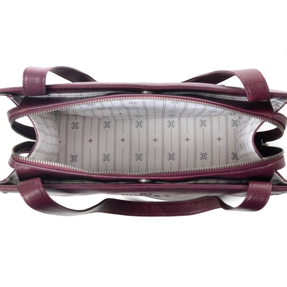 Myra Zidana Aria Amethyst Veg Tanned Leather Tote Bag in Royale Mauve