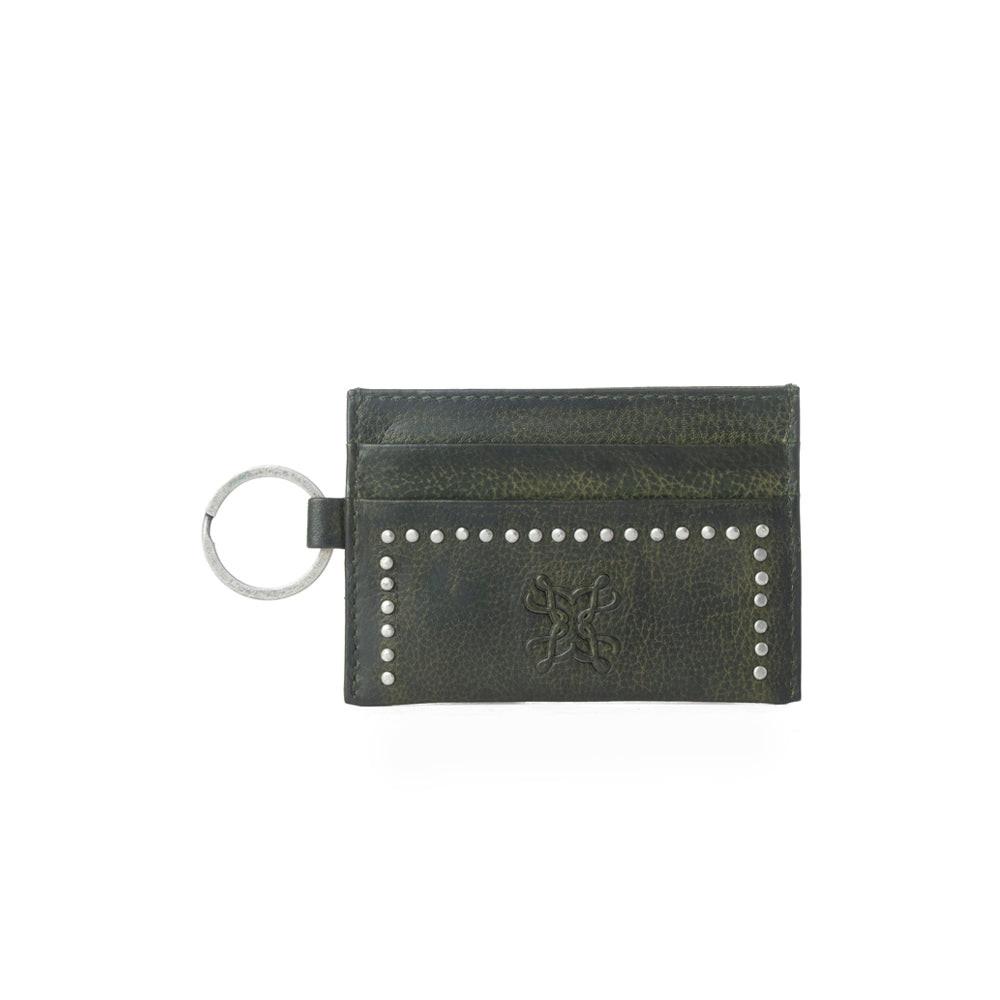 Myra Zidana Steelhoof Studded Veg Tanned Leather Wallet in Ranch Pine