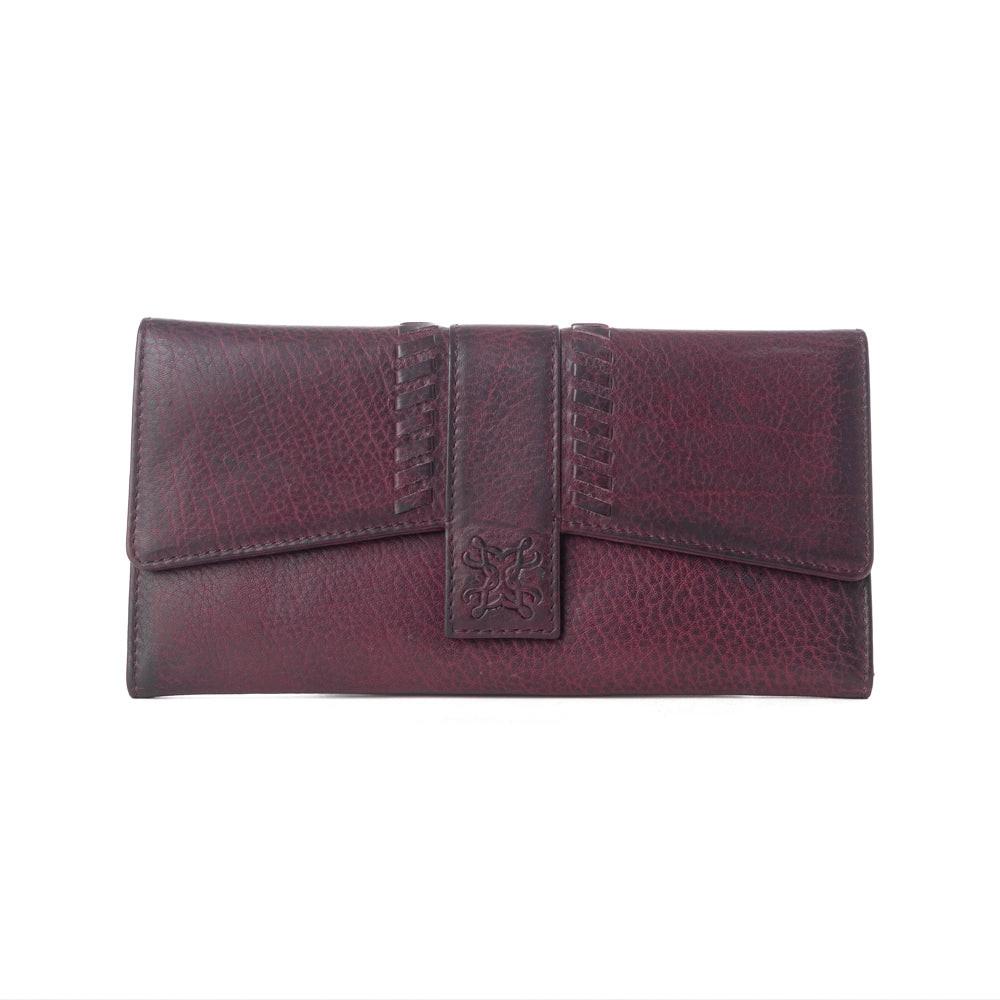 Myra Zidana Santa Fe Woven Veg Tanned Leather Wallet in Twilight Berry