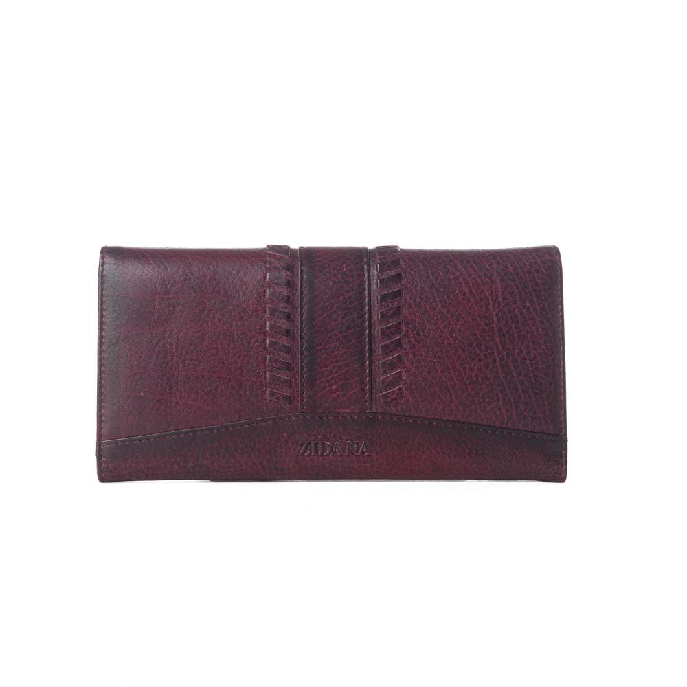 Myra Zidana Santa Fe Woven Veg Tanned Leather Wallet in Twilight Berry