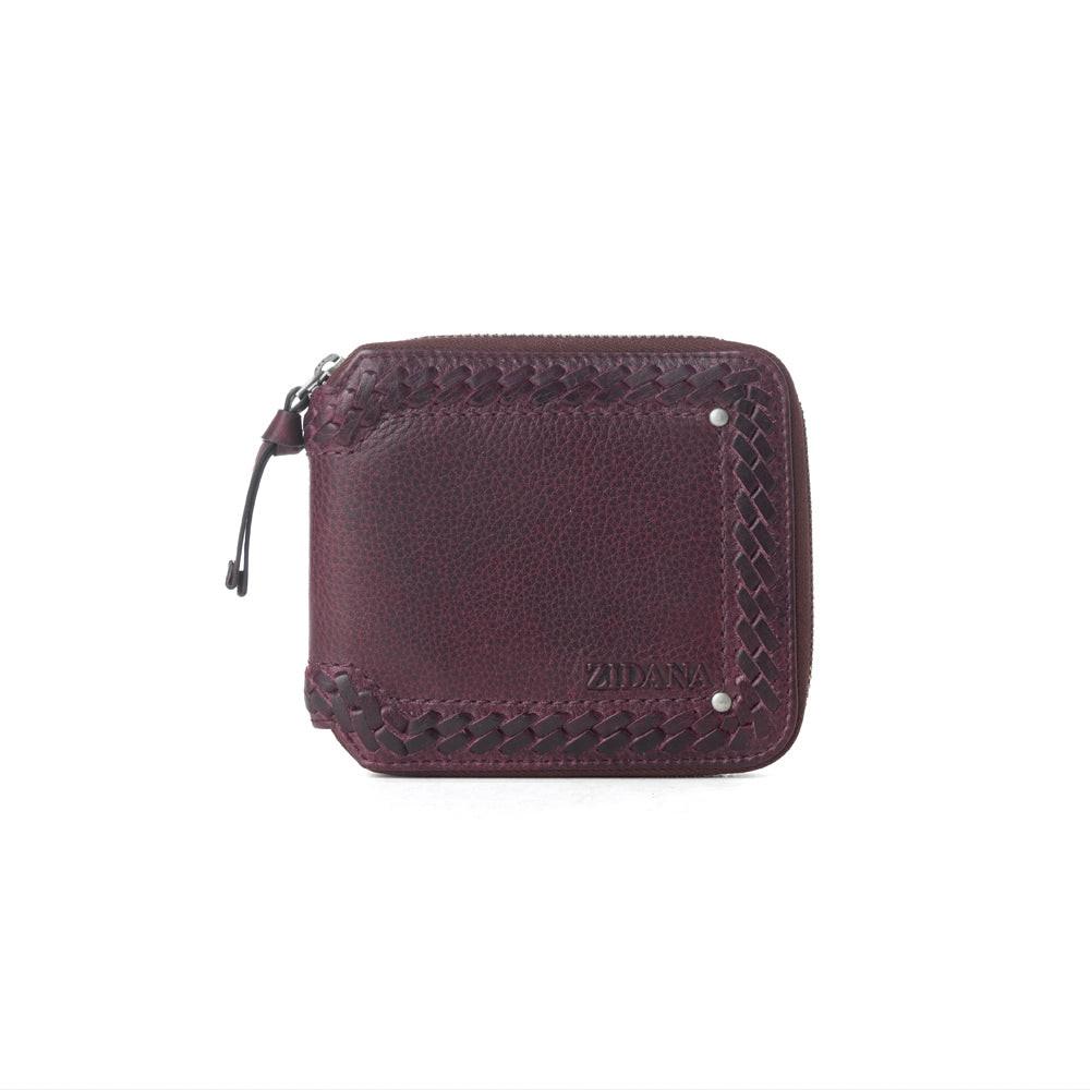Myra Zidana Dante Men's Veg Tanned Leather Wallet in Plumwood