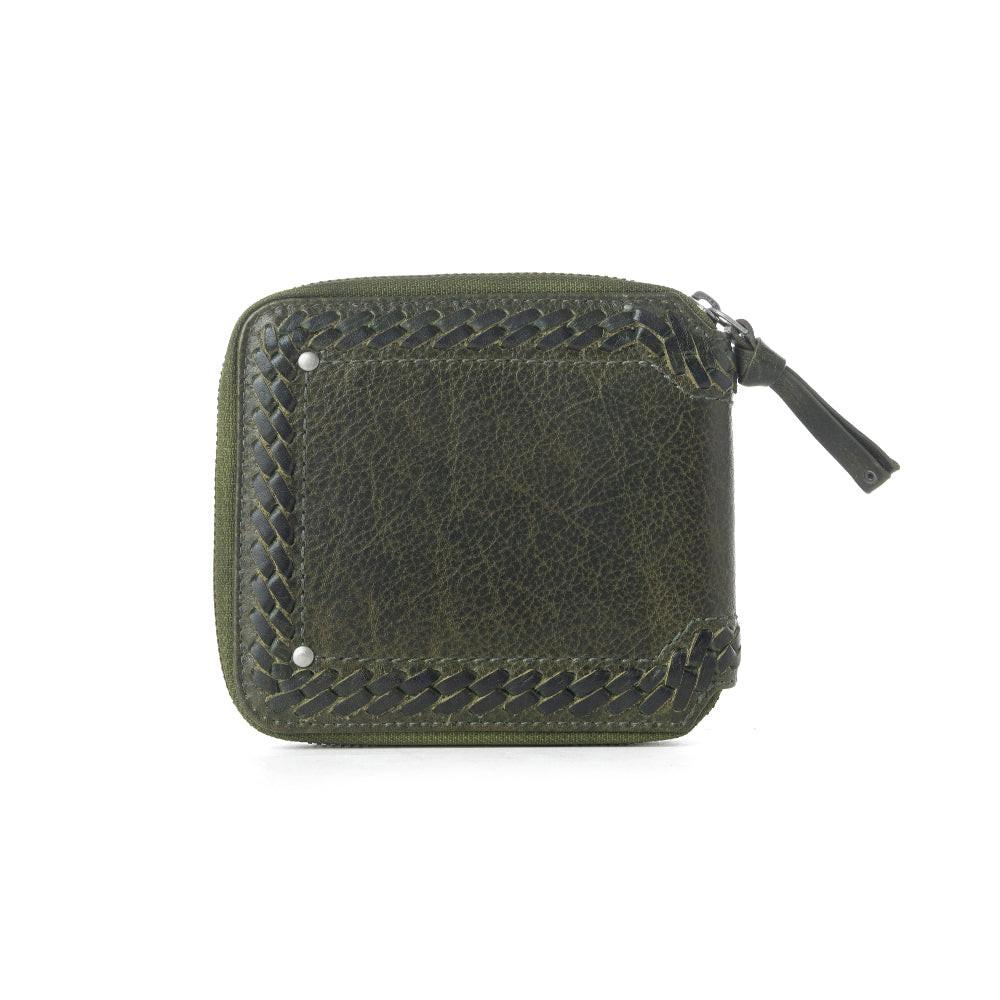 Myra Zidana Dante Men's Veg Tanned Leather Wallet in Army Ivy