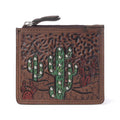 Myra Briar Creek Handtooled Leather Credit Card Holder in Sage Tan