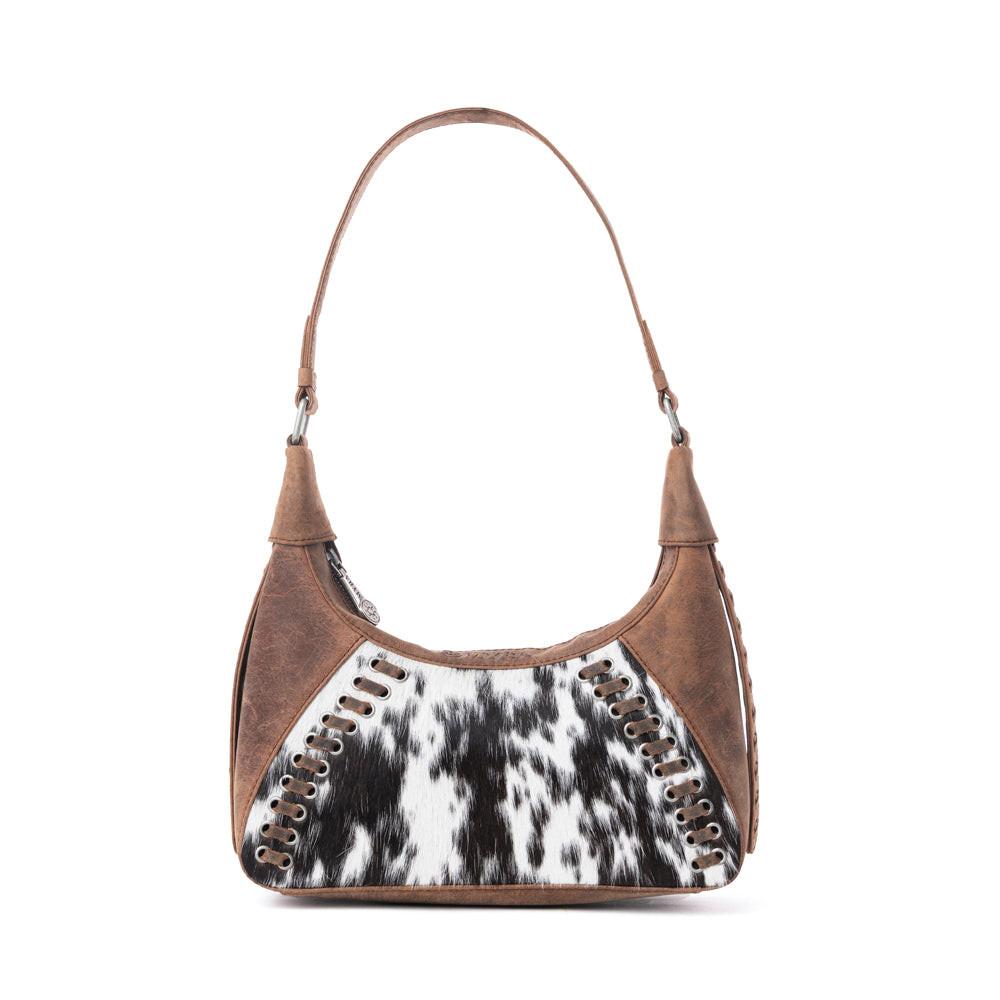 Myra Redrock Vale Embossed Leather Bag in Tobacco Cream