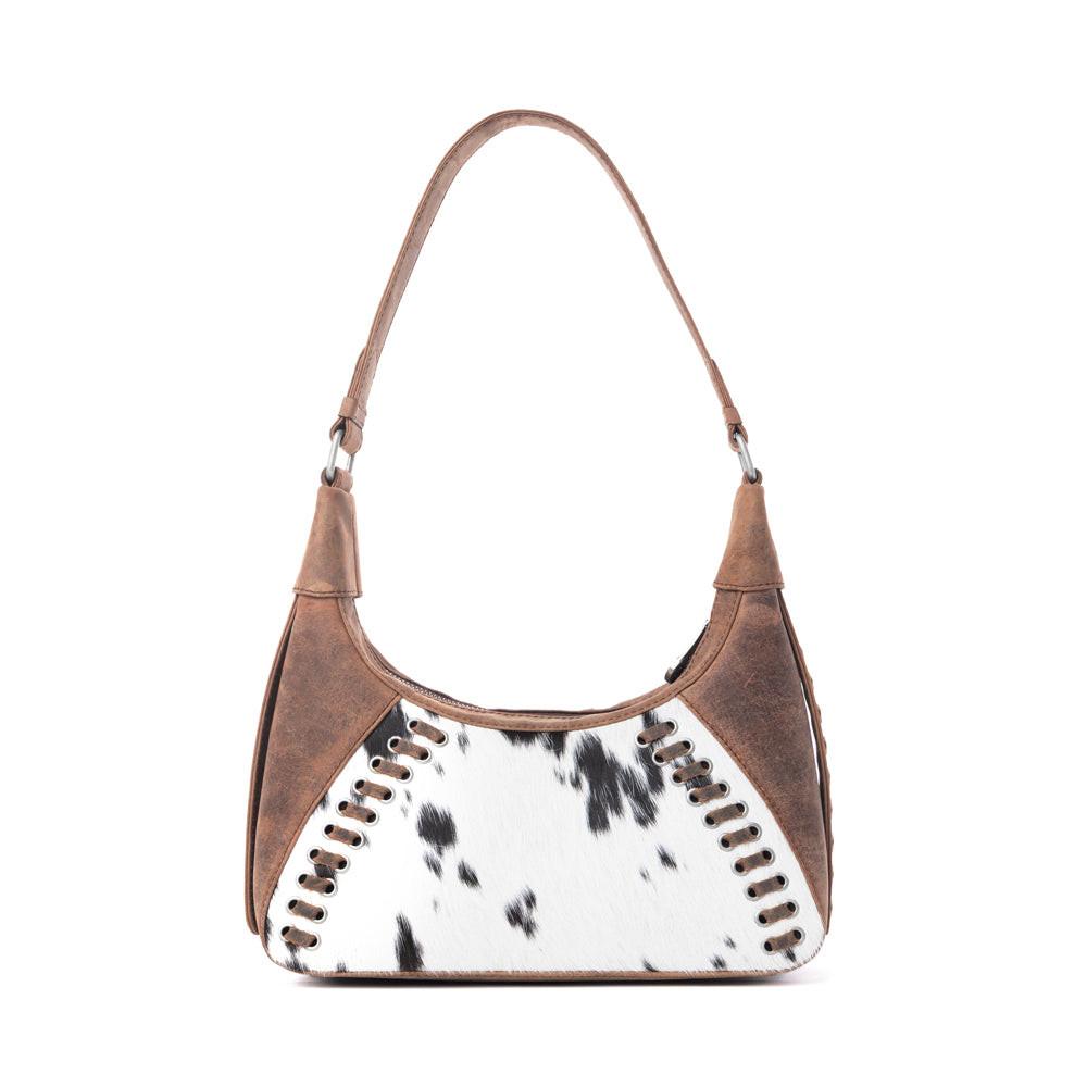 Myra Redrock Vale Embossed Leather Bag in Tobacco Cream
